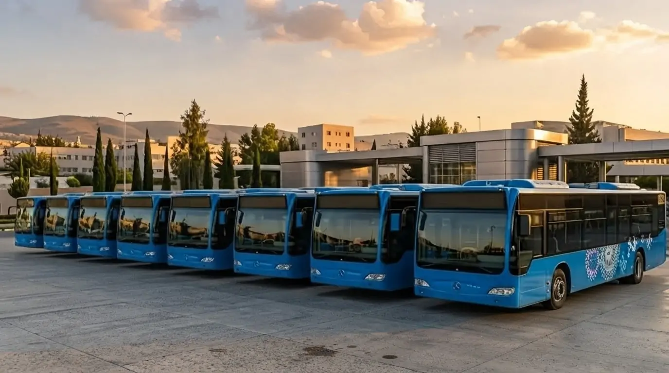 Bus de la SDL d'Oujda équipé de la solution de billettique digitale Somayar